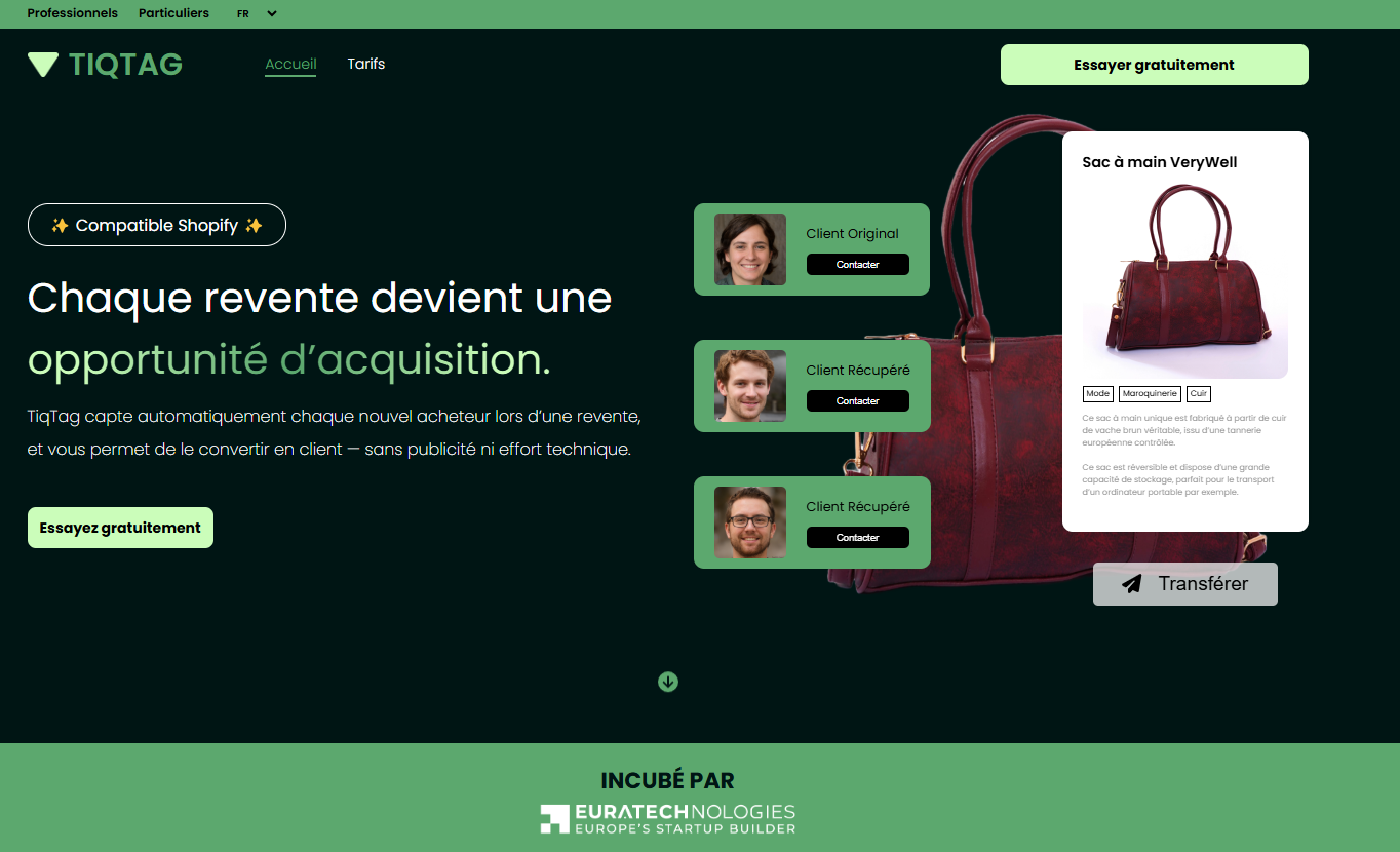 Interface de TiqTag